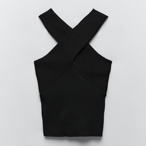Zara Knit Top With Crossed Straps - Picture 2 of 6